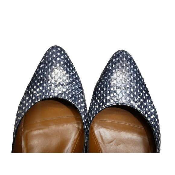 Aquatalia RARE Blue Polka Dot Textured Pasha‎ Pump Heels Size 7.5 Made in Italy - Picture 5 of 11